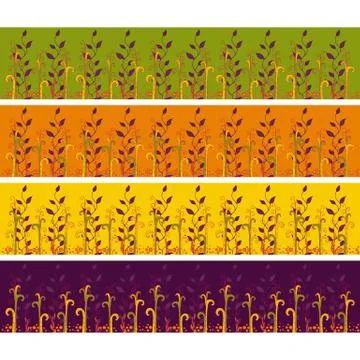 Banner with Floral Elements Stock Illustration