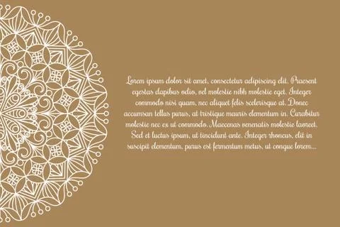 Banner with flower mandala Stock Illustration
