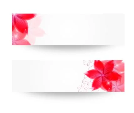 Banner with flowers Stock Illustration