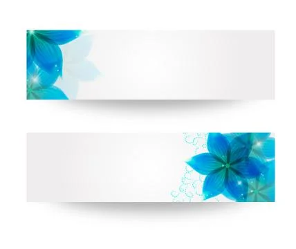 Banner with flowers Stock Illustration