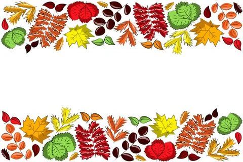 Banner in the form of a frame with autumn leaf Stock-Illustration