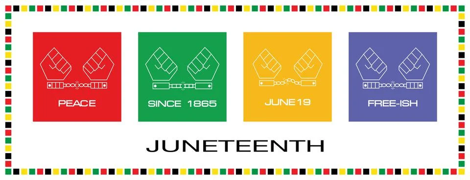 Banner four styles for juneteenth Stock Illustration
