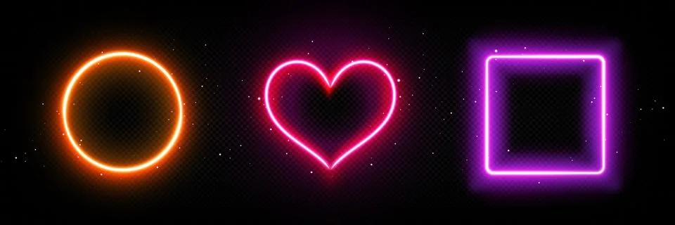 Banner frames with neon light glow Illustrazione stock