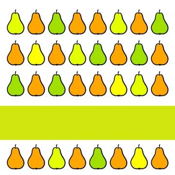 Banner with fruit pear Stock Illustration