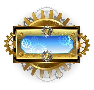 Banner with gears on a white background Illustrazione stock