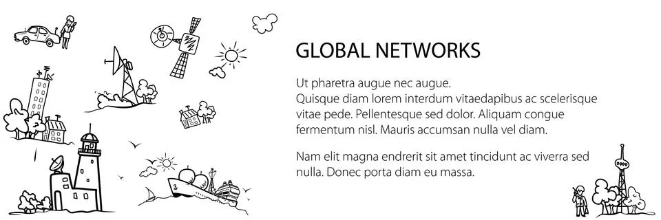 Banner of the global information network 스톡 일러스트