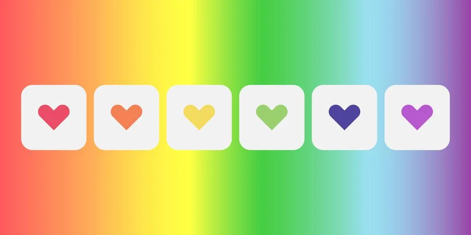 Banner with  gradient six color in PRIDE DAY Stock Illustration