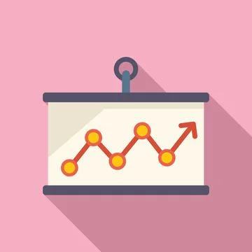 Banner graph icon flat vector. Creative solution Stockillustratie