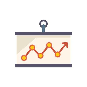 Banner graph icon flat vector. Creative solution 스톡 일러스트