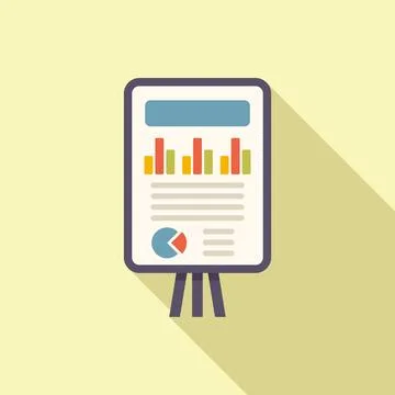Banner graph icon flat vector. Business document Illustrazione stock
