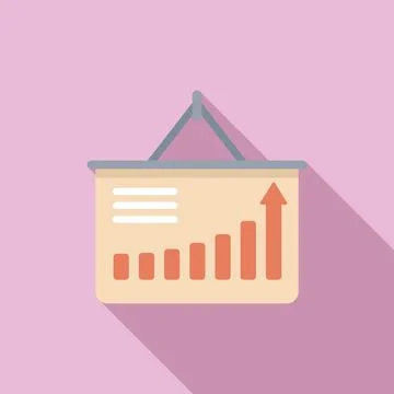 Banner graph icon flat vector. Business document Illustrazione stock