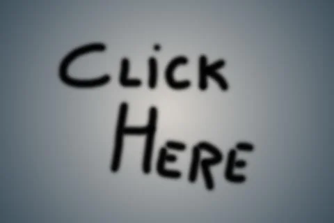 Banner with gray background saying Click Here. Illustration for websites. Ico Illustrazione stock