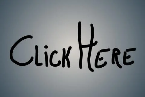 Banner with gray background saying Click Here. Illustration for websites. Ico Stock Illustration