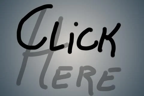 Banner with gray background saying Click Here. Illustration for websites. Ico Stock Illustration
