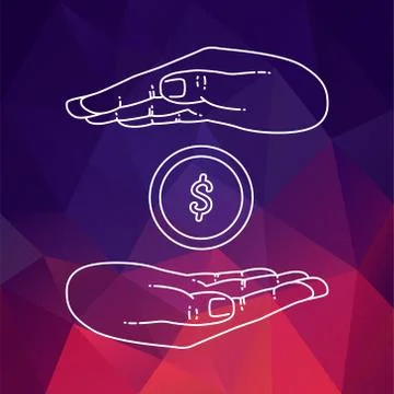 Banner with hand holding Stock Illustration