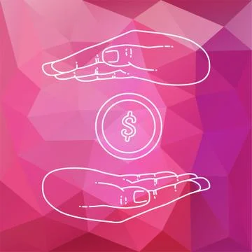 Banner with hand holding Stock Illustration