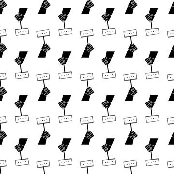 Banner hand up pattern seamless vector Stock Illustration
