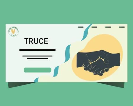 Banner with handshake truce Stock Illustration