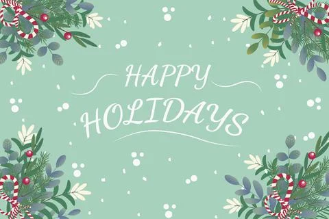 Banner Happy Holidays vector text on background. Stock Illustration