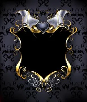 Banner with a heart vampire Stock Illustration
