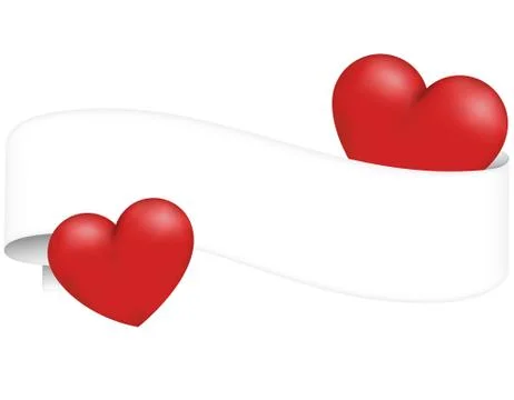 Banner with hearts Stock Illustration