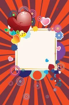 Banner with hearts Stock Illustration