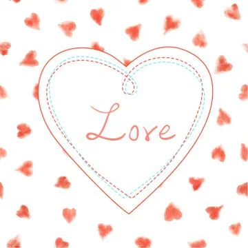 Banner with hearts on white background. Vector Stock Illustration