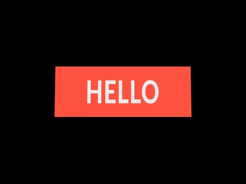 Banner hello. Drop-down video banner with the word hello on black background. Vidéo 72975790