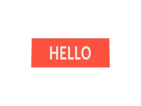 Banner hello. Drop-down video banner with the word hello on white background. Vidéo 72975866