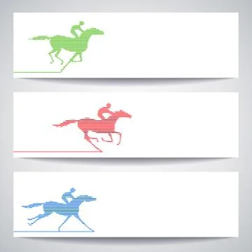 Banner with horserace. Vector Stock Illustration
