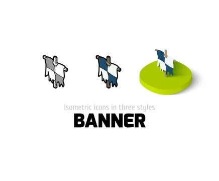 Banner icon in different style Stock Illustration