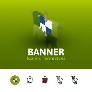 Banner icon in different style Stock Illustration