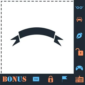 Banner icon flat Stock Illustration