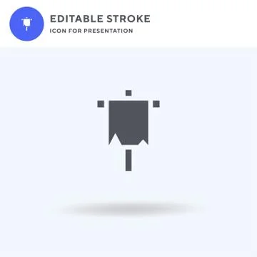 Banner icon vector, filled flat sign, solid pictogram isolated on white, logo Stock Illustration