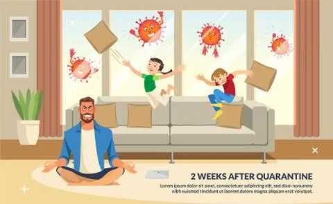 Banner Illustration 2 Weeks After Quarantine. Stock Illustration