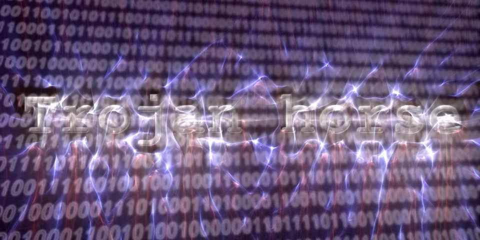 Banner of internet security buzzword text done with kirlian aura photography イラスト素材