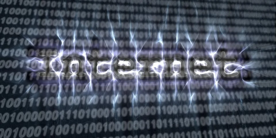 Banner of internet security buzzword text done with kirlian aura photography イラスト素材