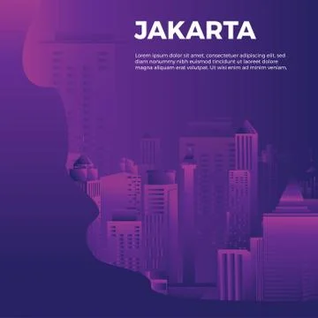 Banner Jakarta land mark Vector Design Stock Illustration