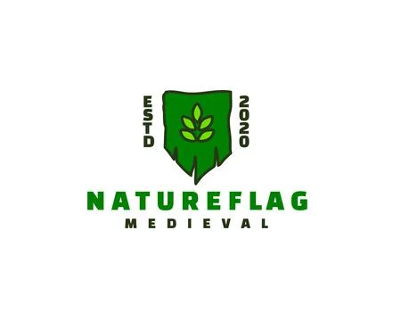 Banner leaves logo Stock Illustration