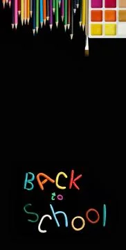 Banner letters made of multi-colored plasticine back to school in funny style Stock Photos