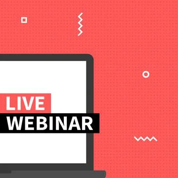 Banner Live Webinar. Video Internet conference icon Stock Illustration