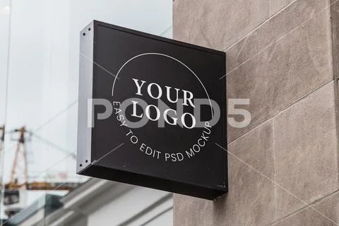 Banner logo mockup template PSD Template