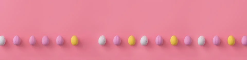 Banner made from colored eggs Stock Photos