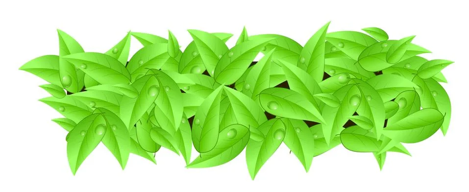 Banner made of leaves with space text isolated on a white background Stock Illustration