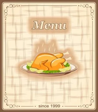 Banner for menu with chicken Stock Illustration