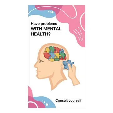 Banner missing piece mind puzzle cartoon vector illustration Stock Illustration