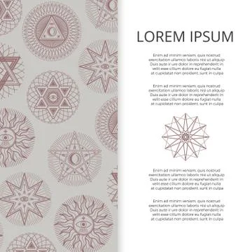 Banner with mystery esoteric elements design Illustrazione stock