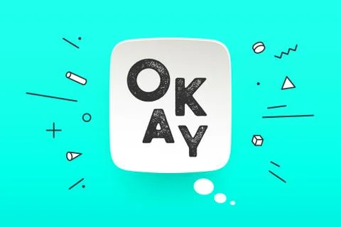 Banner Okay. Speech bubble Stock Illustration