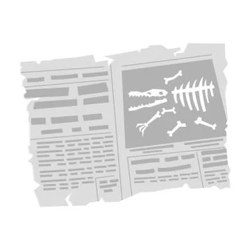 Banner old newspaper note about a historical find Stock Illustration