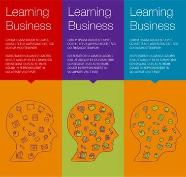 Banner for online courses, educational training, app Illustrazione stock